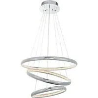 Ozias 3-Light Crystal Pendant Light - Polished Chrome