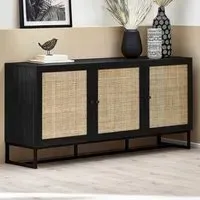 Pabla 3 Door Sideboard - Black, Melamine