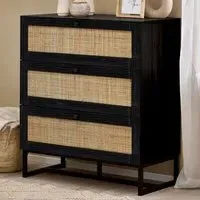 Pabla 3-Drawer Chest - Black, Melamine