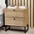Pabla Bedside Cabinet with 2 Drawers - Oak, Rattan