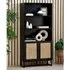 Pabla Bookcase with 2 Doors - Black, Rattan