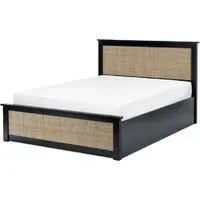 Pabla King Size Ottoman Bed with Storage - Black, Rattan