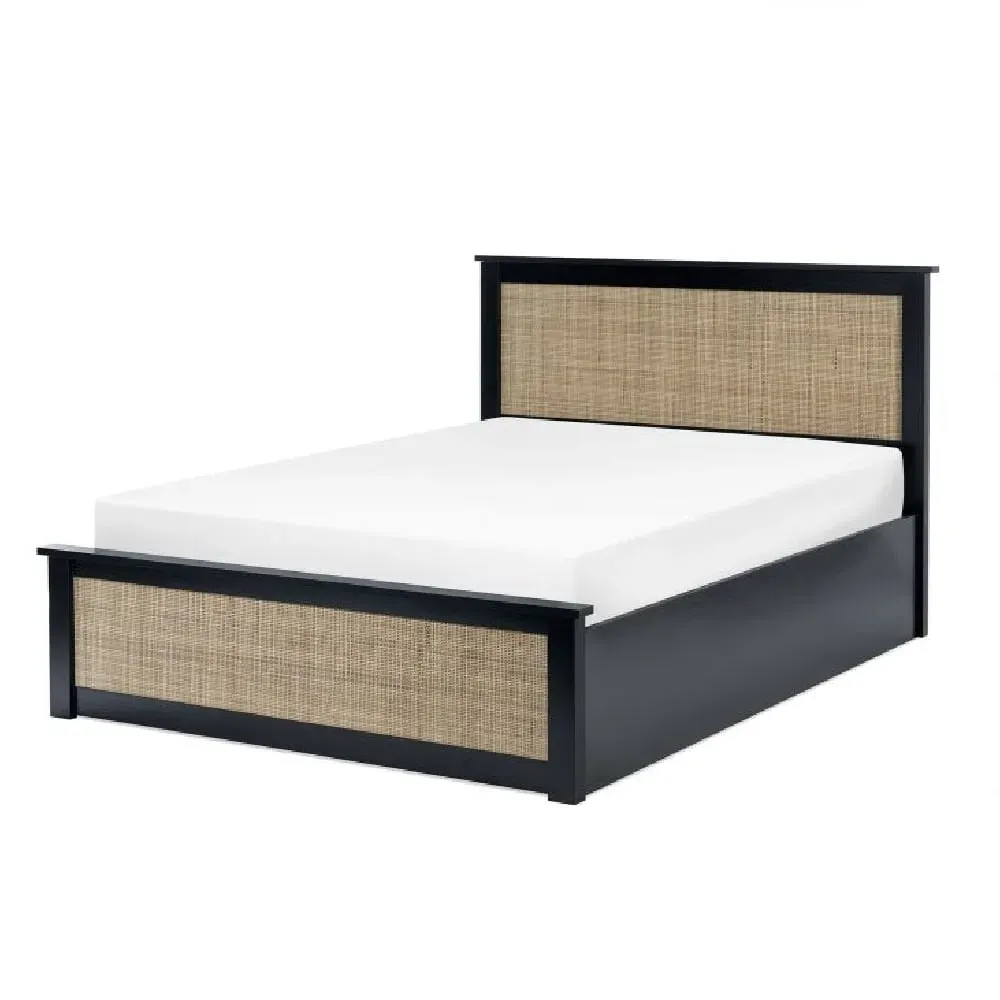Pabla King Size Ottoman Bed with Storage - Black, Rattan