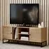 Pabla TV Stand with 2 Doors 2 Shelves - Oak, Rattan