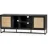 Pabla TV Stand with 2 Doors - Black, Rattan