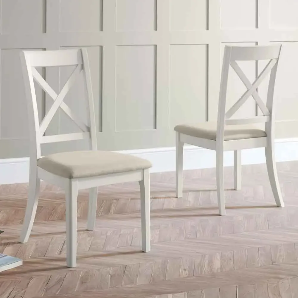 Pacari Dining Chairs in Pair - Ivory, Rubberwood product