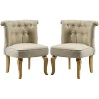 Pacari Dining Chairs Set of 2 - Beige, Fabric