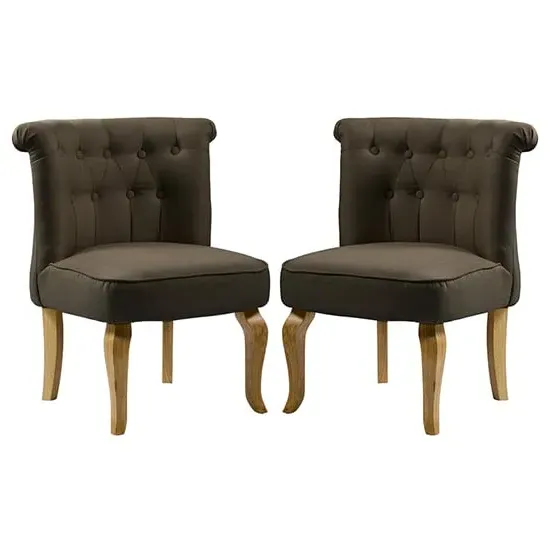 Pacari Dining Chairs Set of 2 - Brown, Fabric