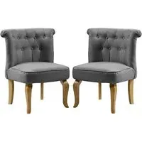 Pacari Dining Chairs Set of 2 - Grey, Fabric