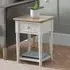 Pacari Lamp Table with Drawer - Grey, Limed Oak