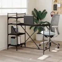 Pacific Computer Desk with Shelves - Black