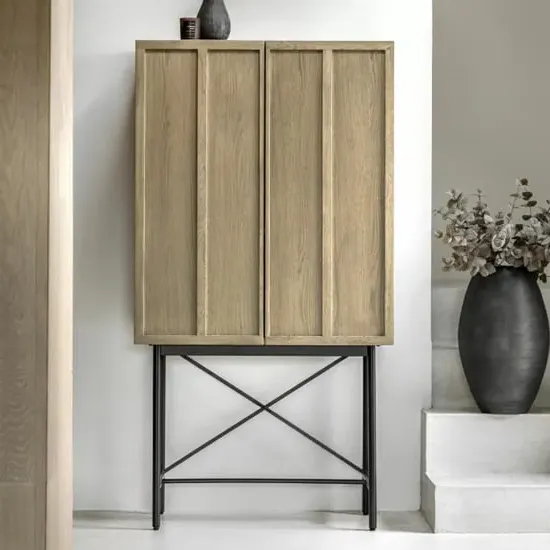 Pacific Drinks Cabinet with 2 Doors - Smoked Oak