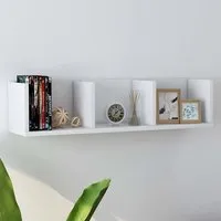 Pacorro 3-Compartment Wall Shelf - White, Engineered Wood