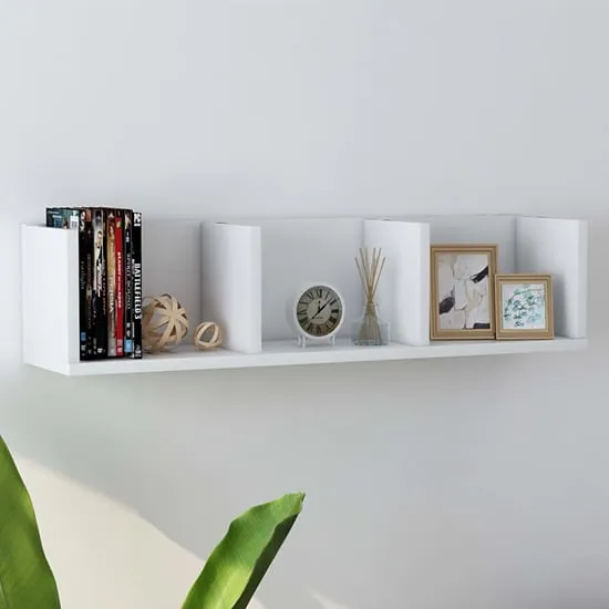Pacorro 3-Compartment Wall Shelf - White, Engineered Wood