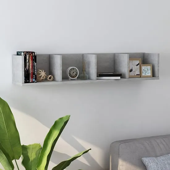 Pacorro 4-Compartment Wall Shelf - Concrete Effect