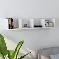 Pacorro 4-Compartment Wall Shelf - White, Engineered Wood