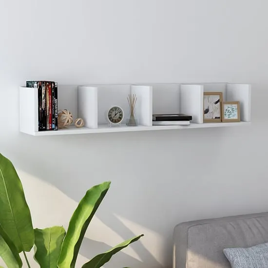 Pacorro 4-Compartment Wall Shelf - White, Engineered Wood