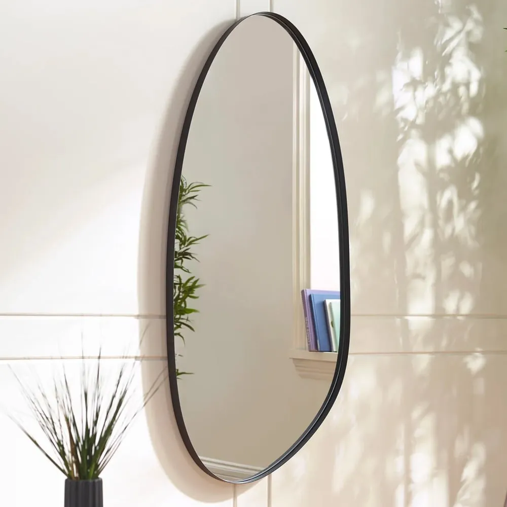 Padilla Organic Shaped Mirror - Black, Wood