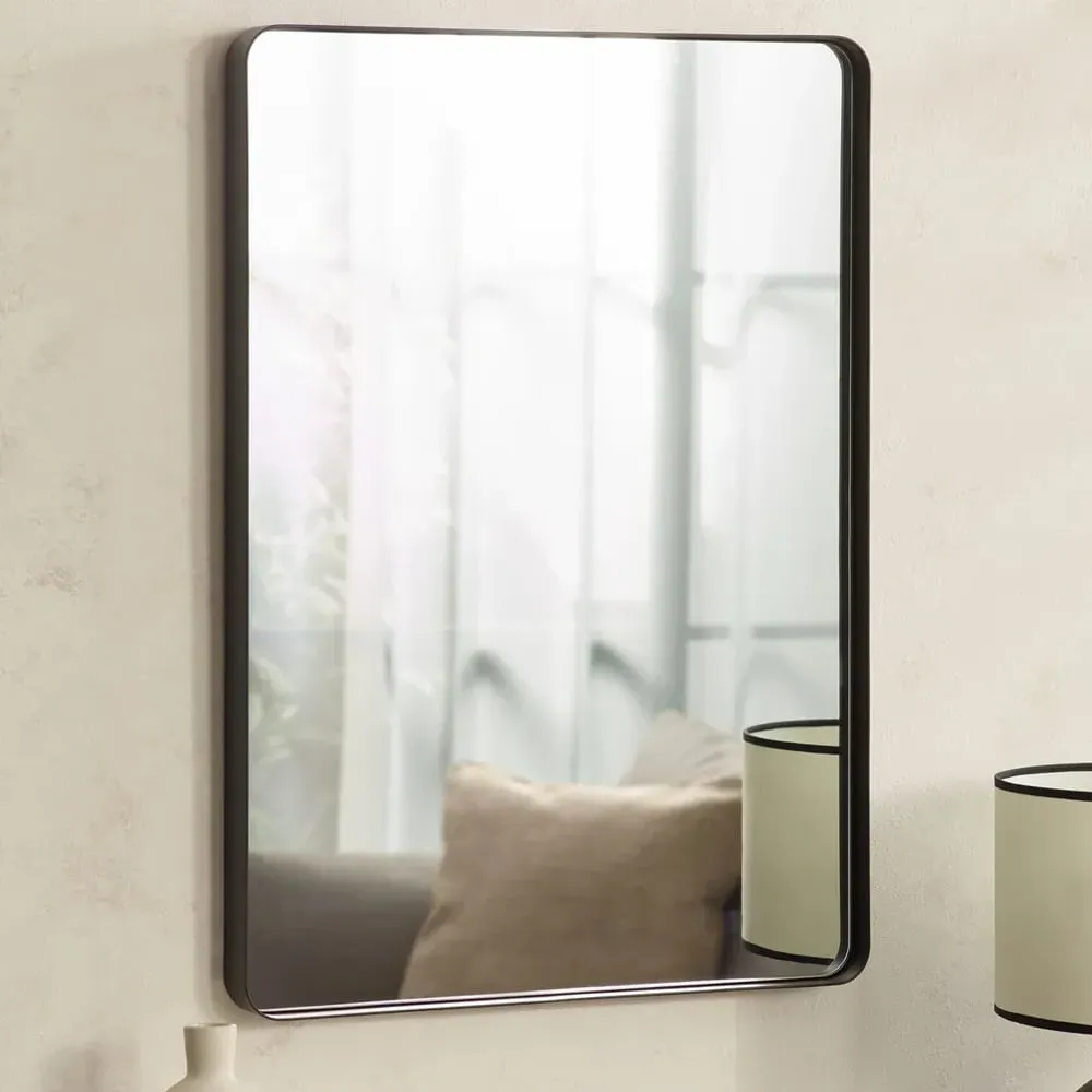 Padilla Rectangular Mirror - Black, Wood image