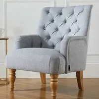 Padston Fabric Lounge Armchair - Grey