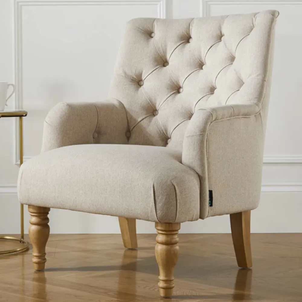 Padston Fabric Lounge Armchair - Wheat