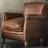 Padston Leather Armchair - Vintage Brown, Oak