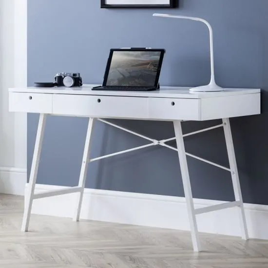 Pagan Laptop Desk with Storage - White