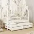 Paige Day Bed with Trundle and Foam Mattress - White, Pine