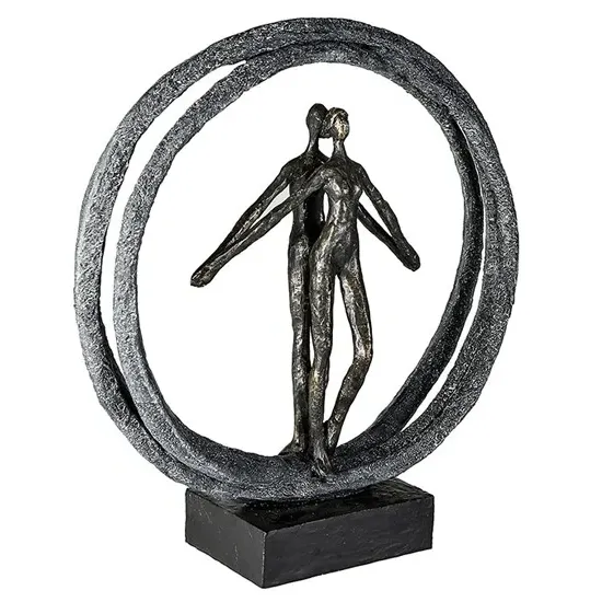 Pair In Ring Poly Sculpture - Antique Bronze, Grey product
