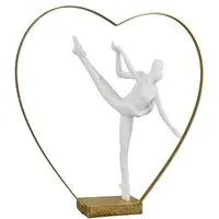 Pala Polyresin Couple Sculpture - White, Gold