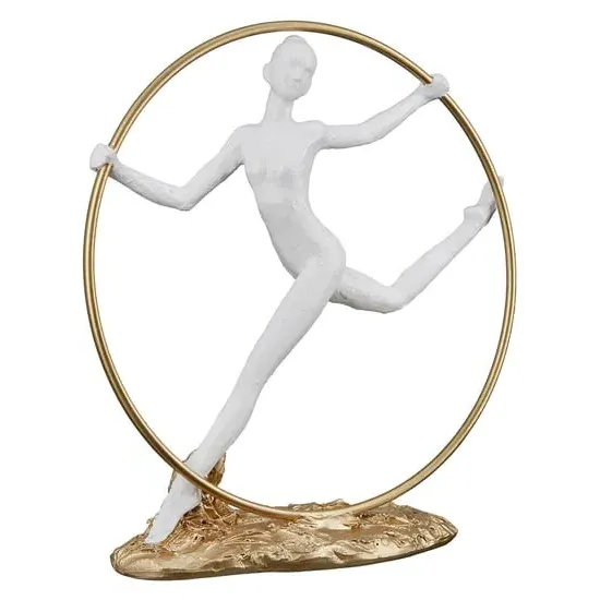 Pala Polyresin Figure Sculpture - White, Gold