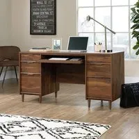 Palais Computer Desk with 6 Drawers - Walnut