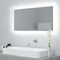 Palatka Bathroom Mirror with LED Lights - Concrete Effect