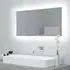 Palatka Bathroom Mirror with LED Lights - Concrete Effect