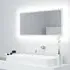 Palatka Bathroom Mirror with LED Lights - White, Engineered Wood