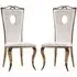 Palila Dining Chairs with Rose Gold Legs - White, PU Leather
