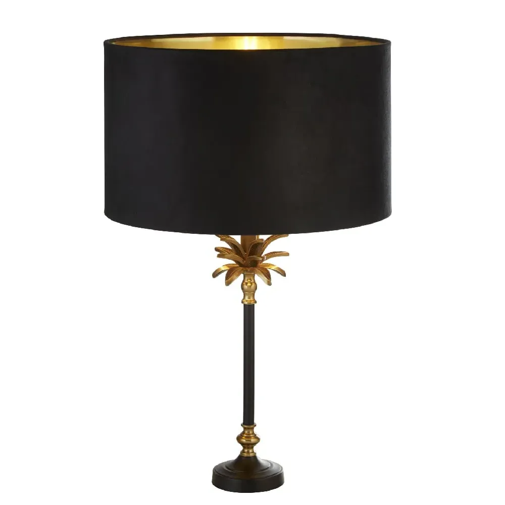 Palm Table Lamp - Black, Velvet