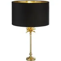 Palm Table Lamp - Black, Velvet