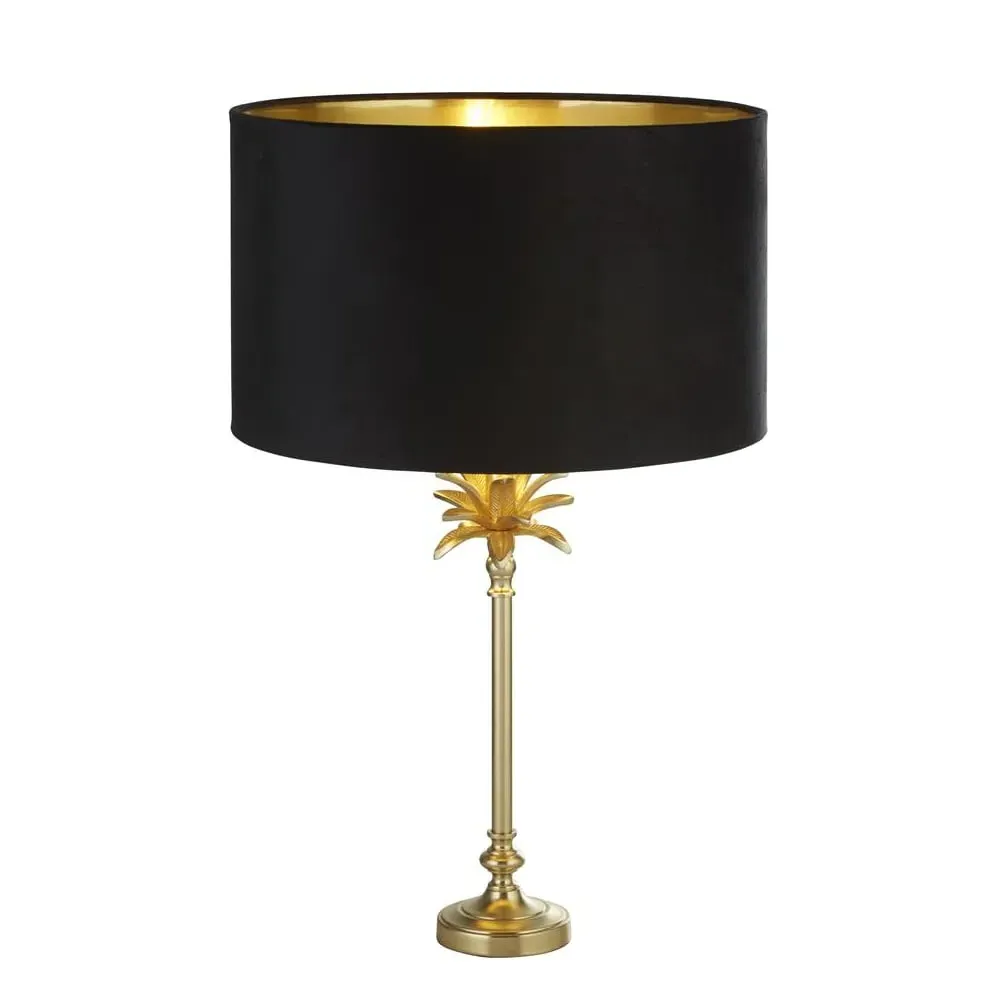 Palm Table Lamp - Black, Velvet