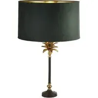 Palm Table Lamp - Green, Velvet