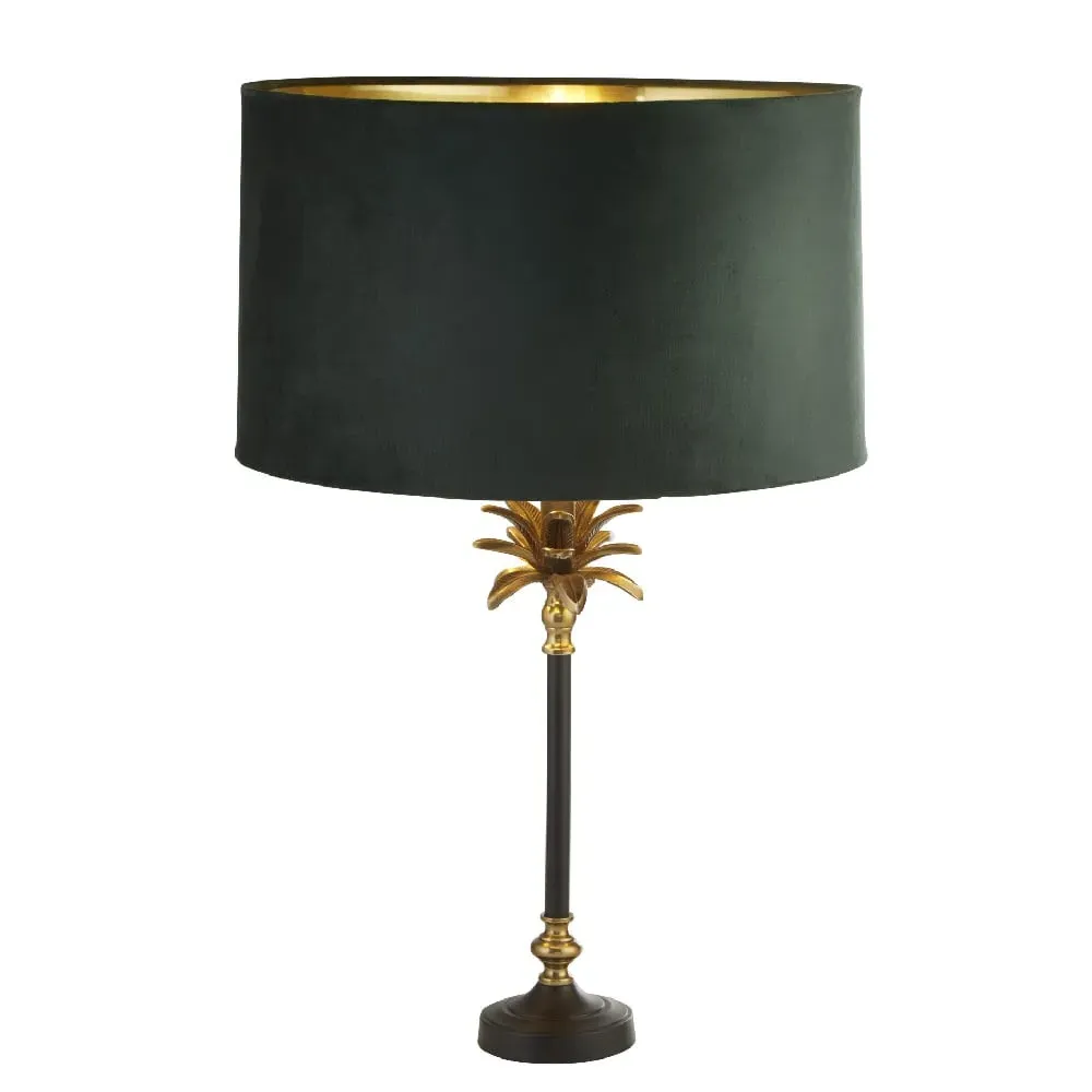 Palm Table Lamp - Green, Velvet