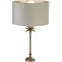Palm Table Lamp - Grey, Velvet
