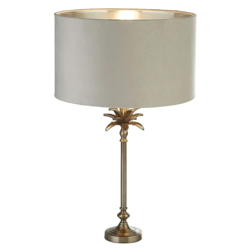Palm Table Lamp - Grey, Velvet image