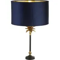 Palm Table Lamp - Navy, Velvet