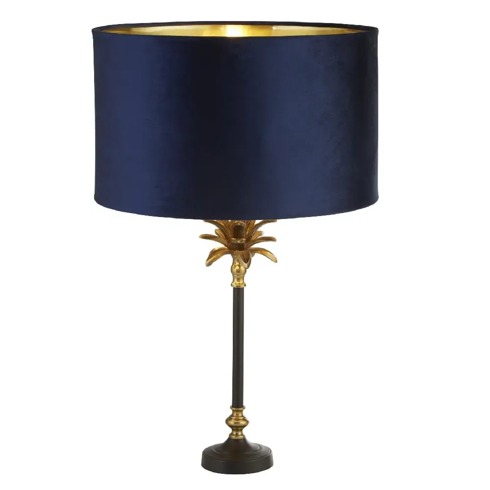 Palm Table Lamp - Navy, Velvet