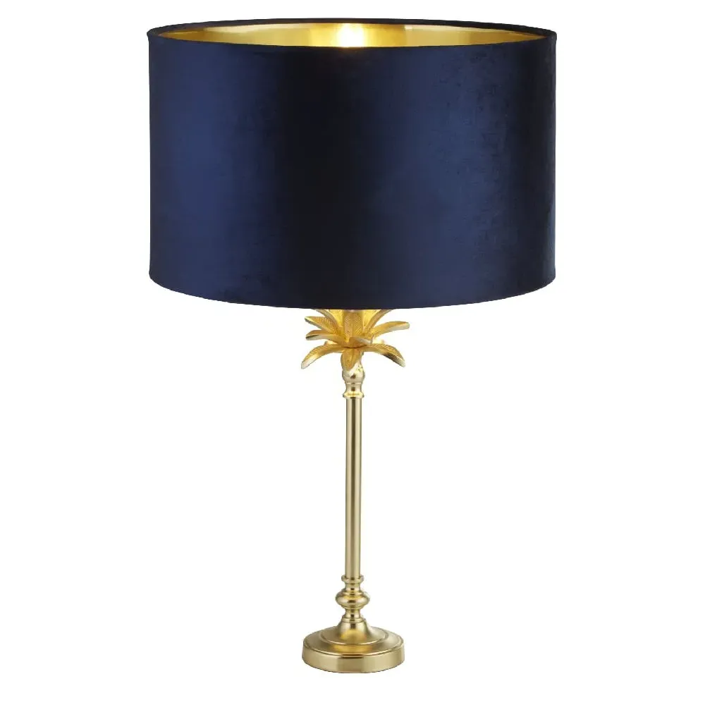 Palm Table Lamp - Navy, Velvet