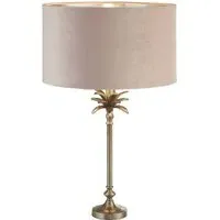 Palm Table Lamp - Pink, Velvet
