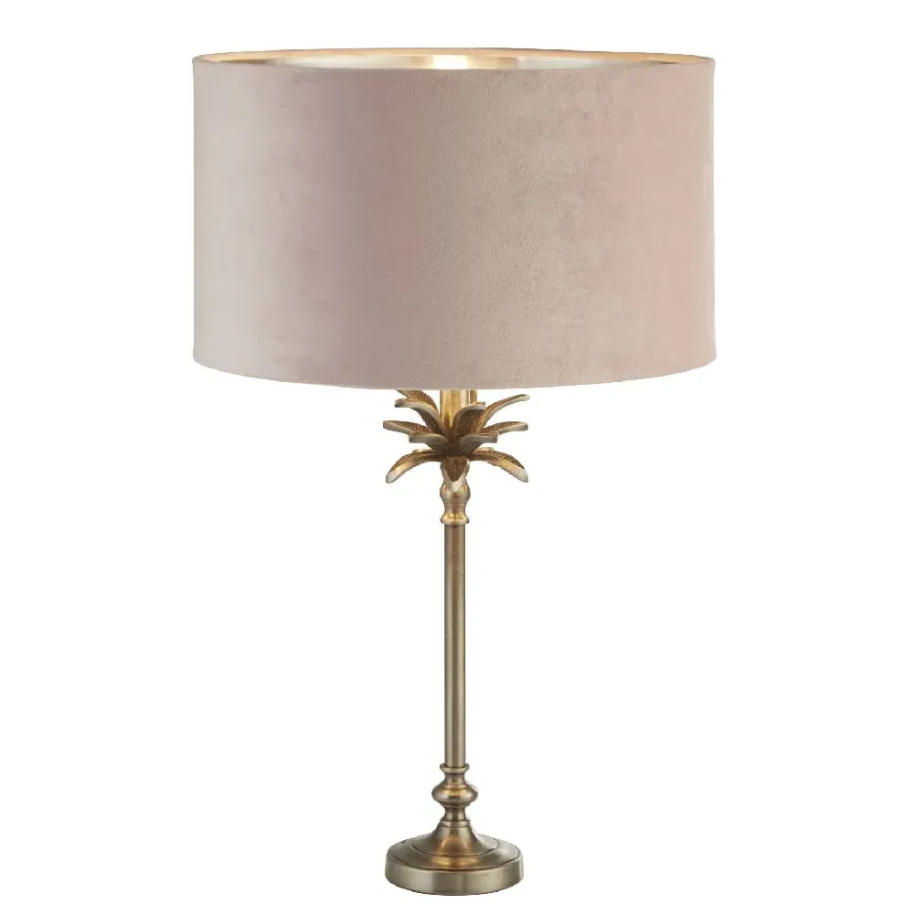 Palm Table Lamp - Pink, Velvet