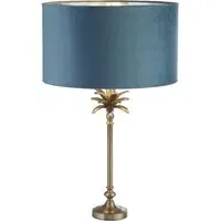 Palm Table Lamp - Teal, Velvet