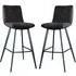 Palmar Bar Stools with Metal Legs - Grey, Faux Leather